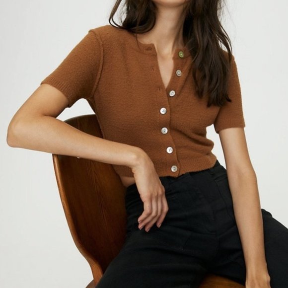 Aritzia Sweaters - Aritzia | Wilfred Free Shrunken Cardigan Amber Earth